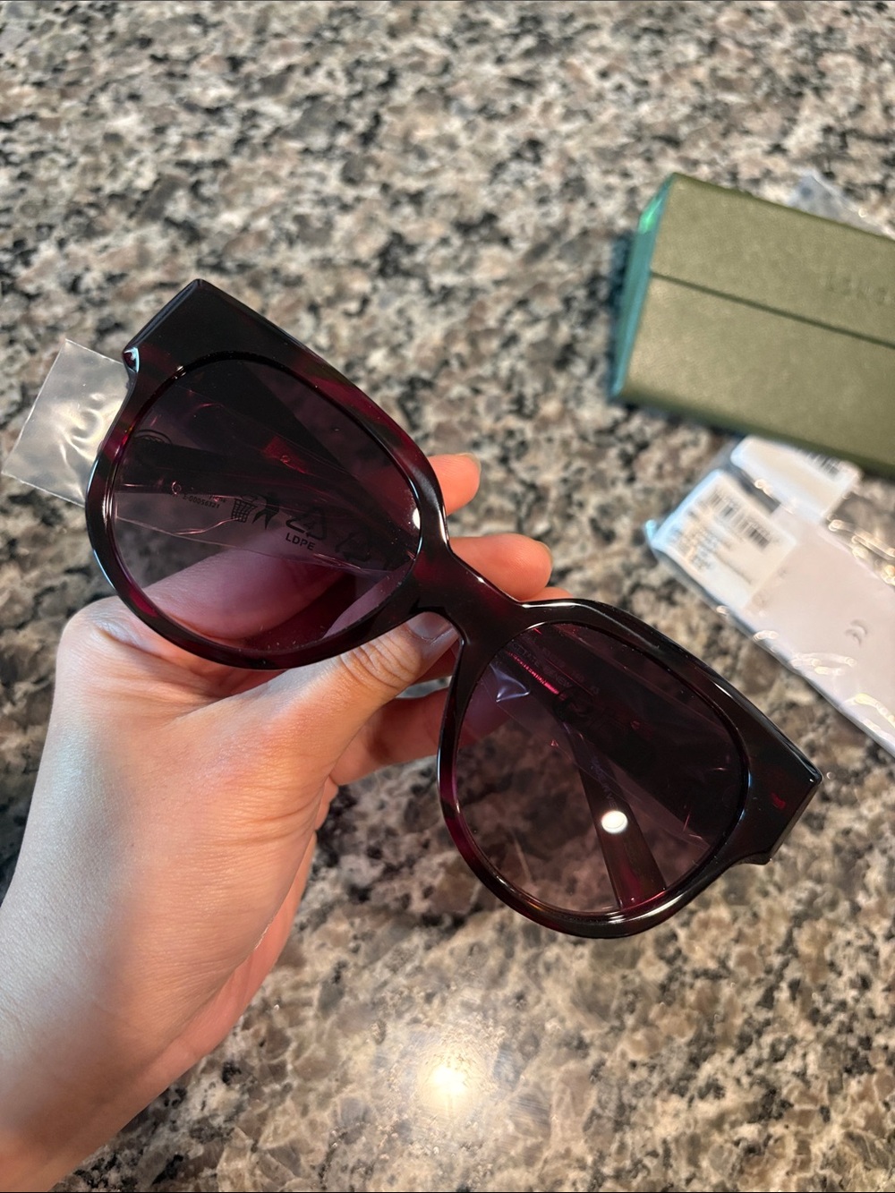 NWT Longchamp Polarized Women's Sunglasses - Dark Burgundy